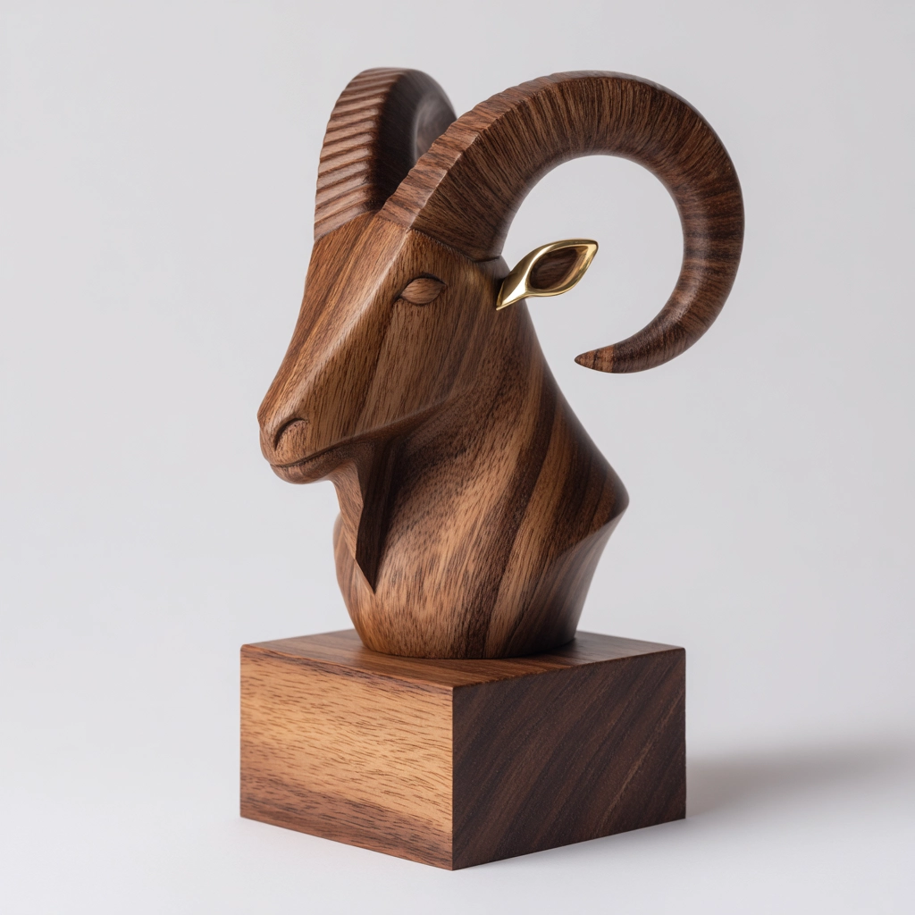 Gilded Capra Sculpture