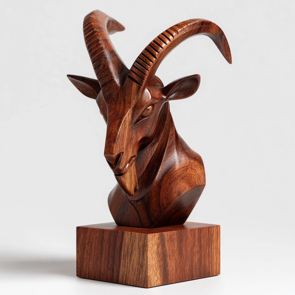 Stylized Ibex Sculpture