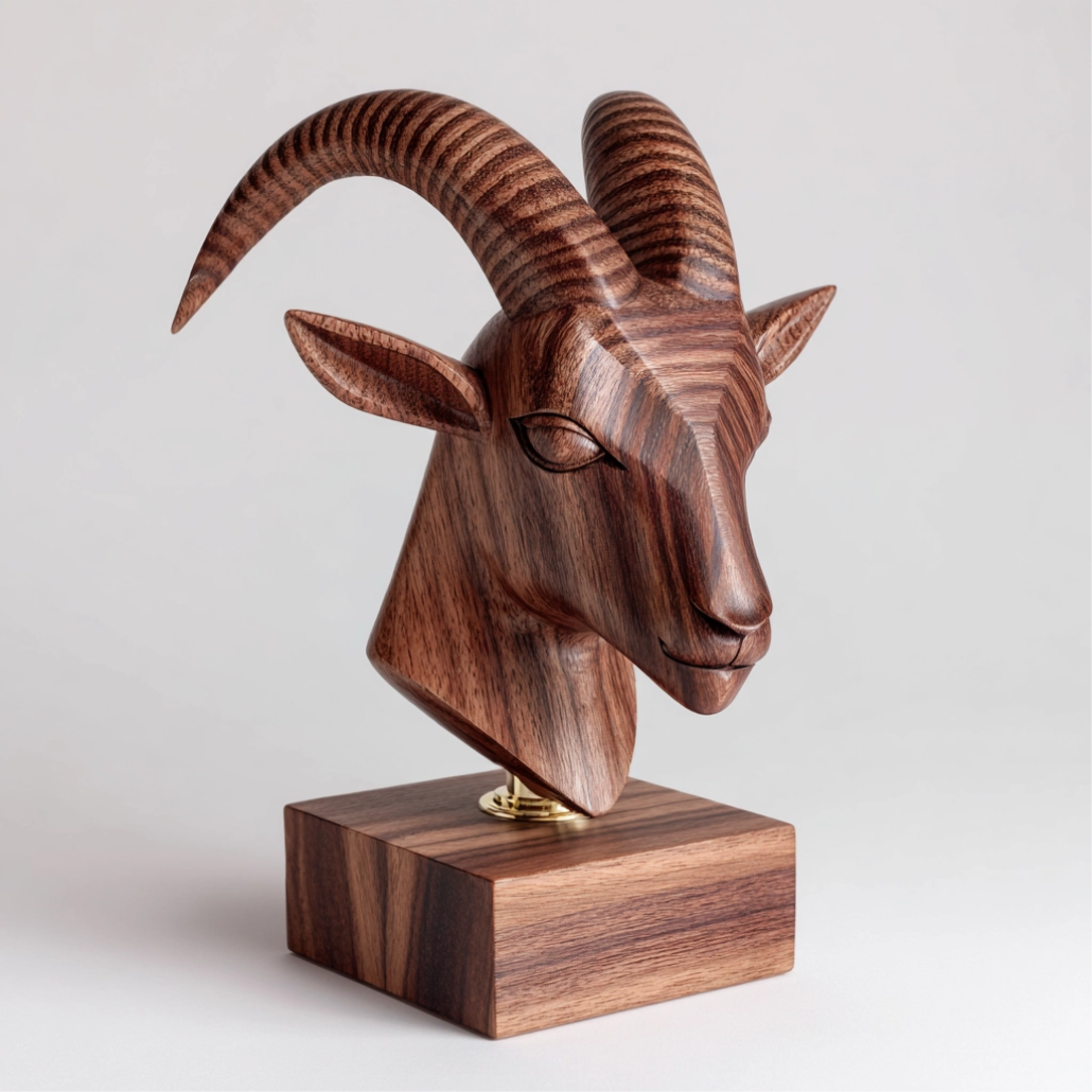 Geometric Ibex Sculpture