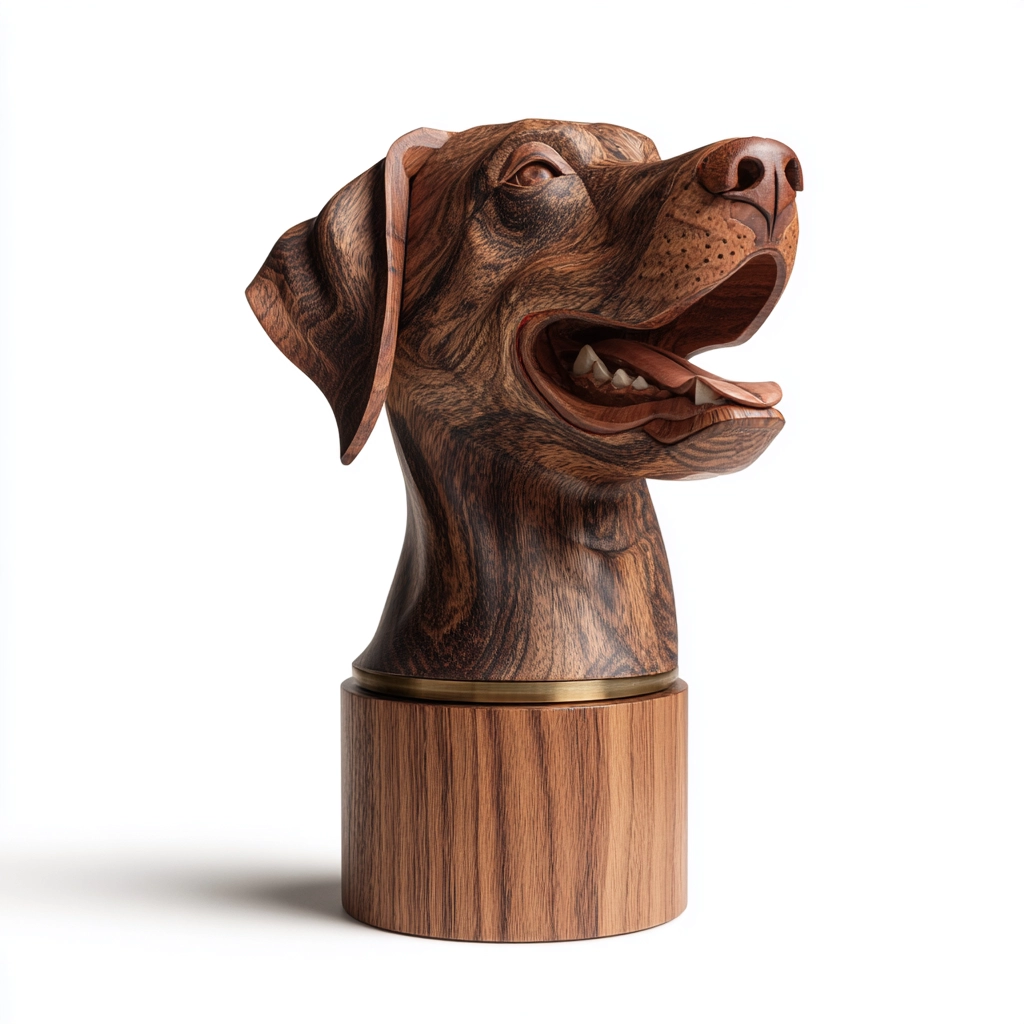 Brindle Canine Realism Sculpture