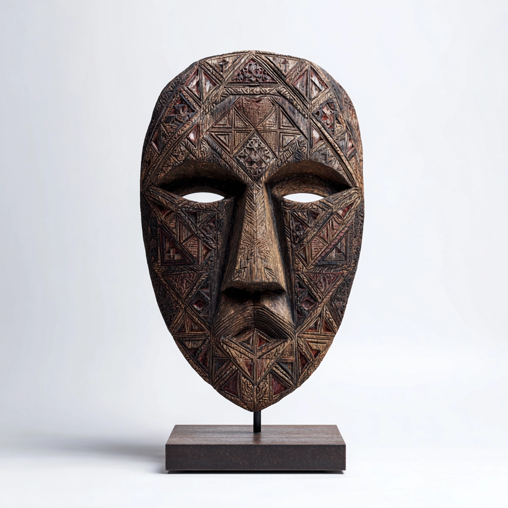 Geometric Ancestral Tapestry l Wood Sculpture