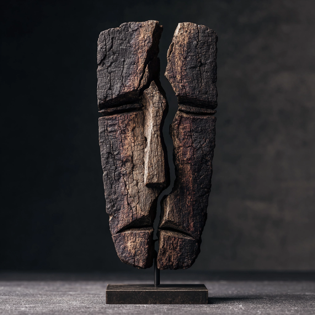 Fractured Ancestral Silhouette l Wood Sculpture
