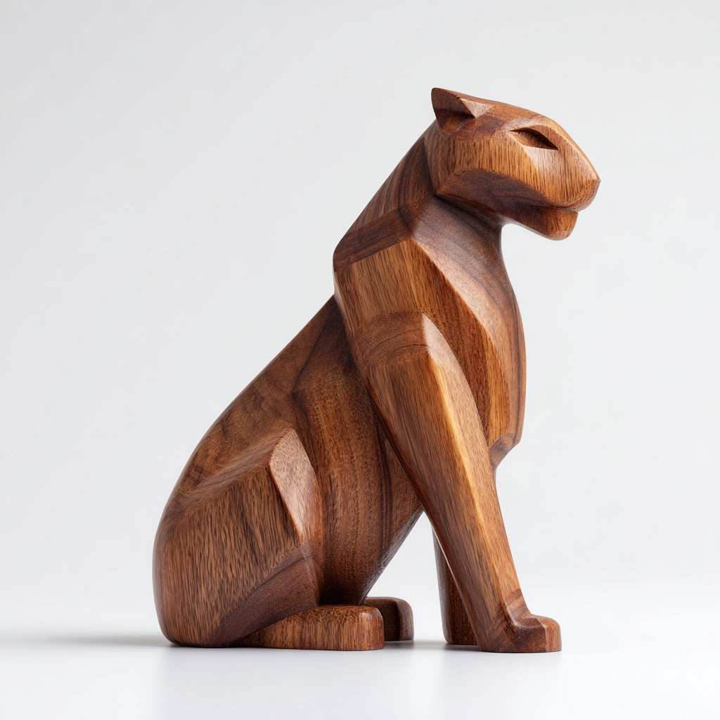 Geometric Panther Sculpture