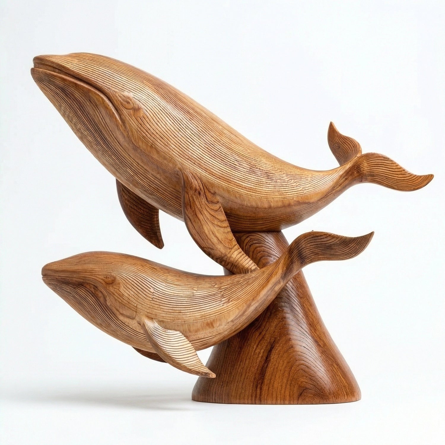 Whale Duo | Wood Sculpture