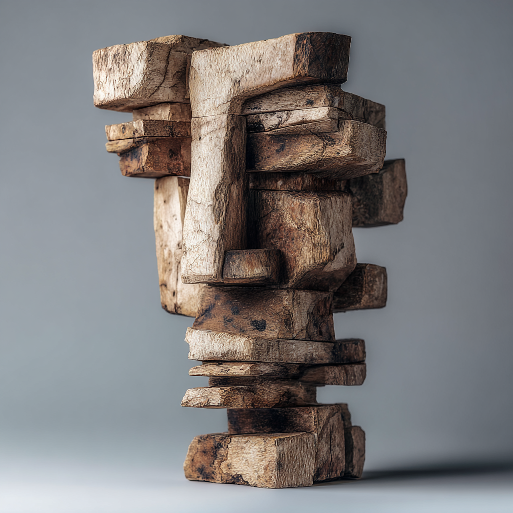 Monolith of the Weathered  ｜ Wood Sculpture