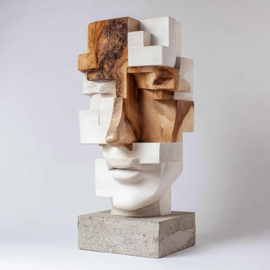 Deconstructed Visage｜ Wood Sculpture