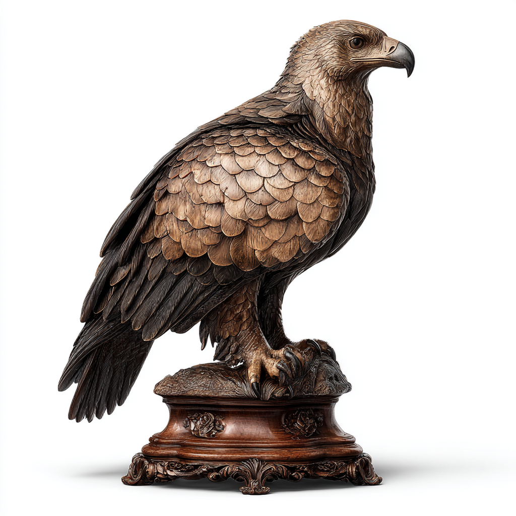 Sovereign of the Skies: The Hand-Carged Golden Eagle Sculpture | Wood Sculpture
