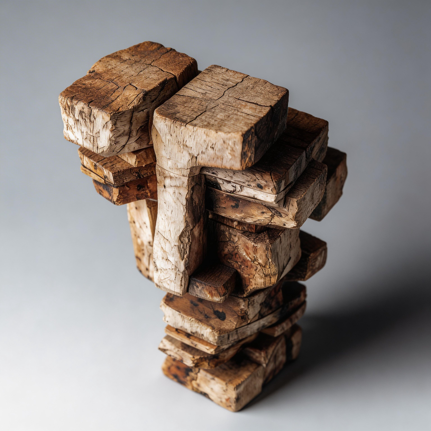 Monolith of the Weathered  ｜ Wood Sculpture