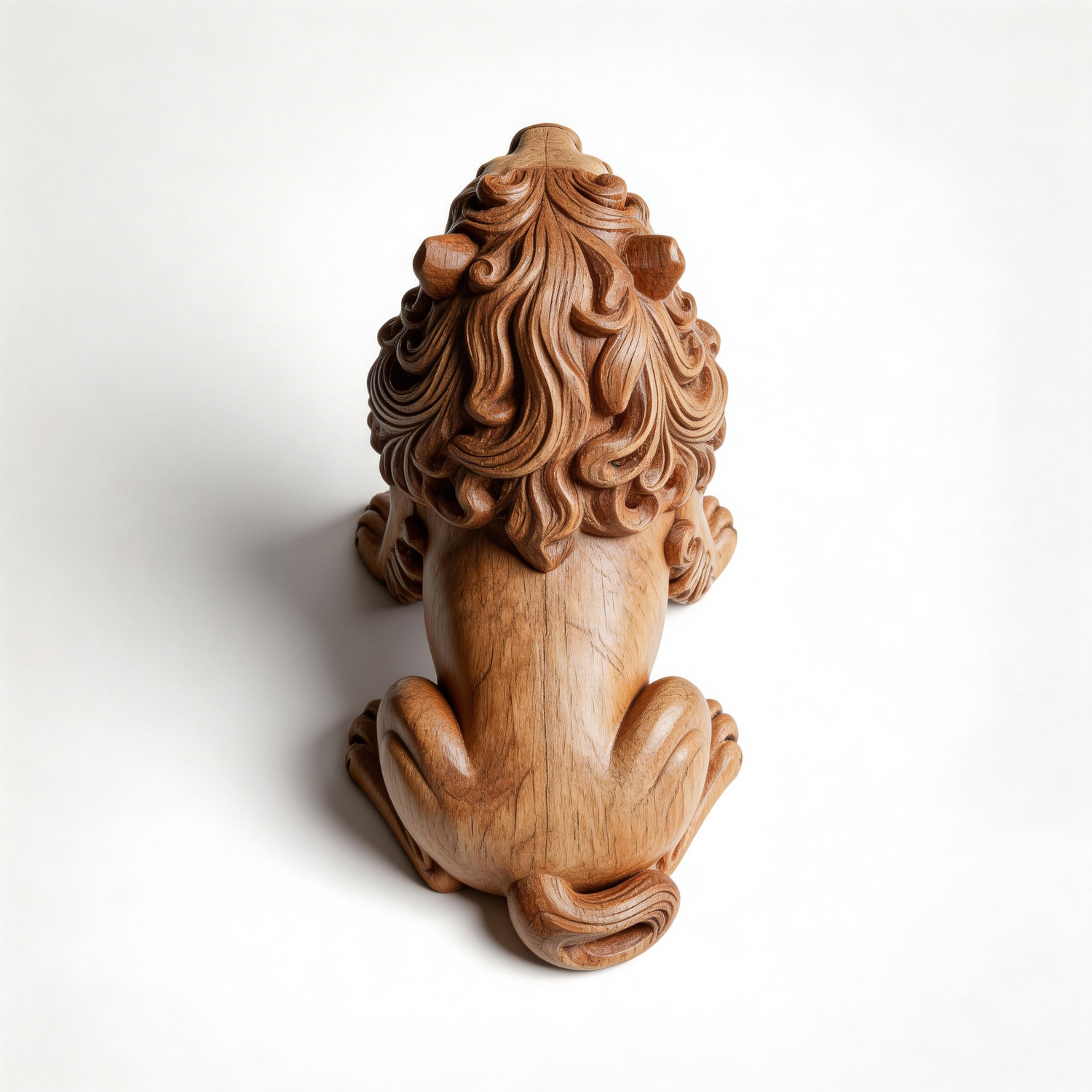 Regal Sentinel: The Hand-Carved Wooden Lion Sculpture | Wood Sculpture