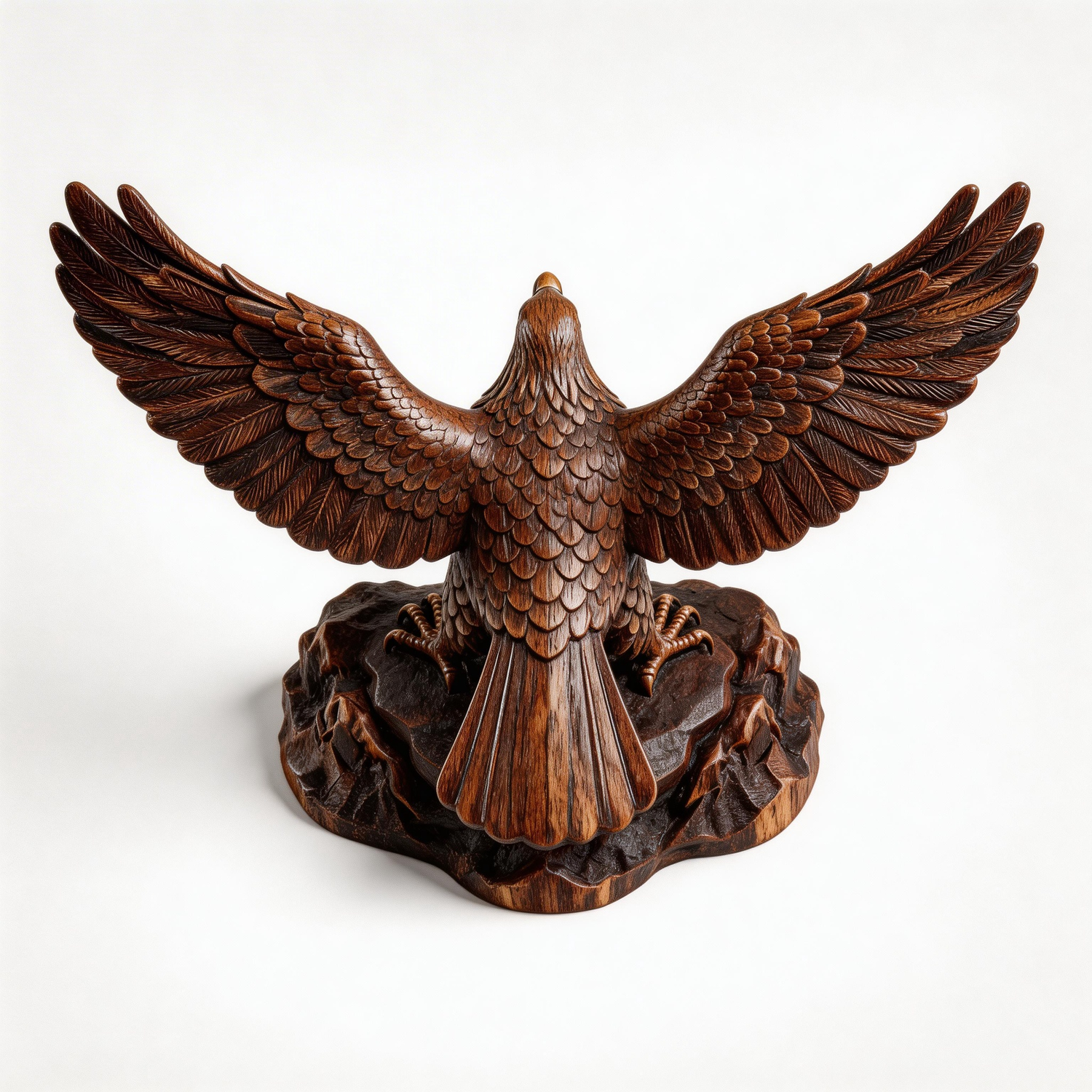 Apex Sovereign: The Hand-Carved Wooden Eagle Sculpture | Wood Sculpture