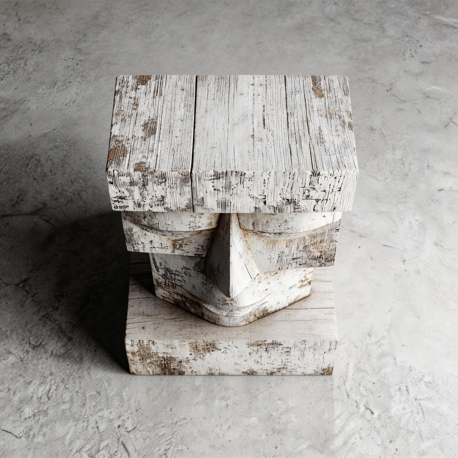 Ancient Echo: Moai-Inspired Totem｜ Wood Sculpture