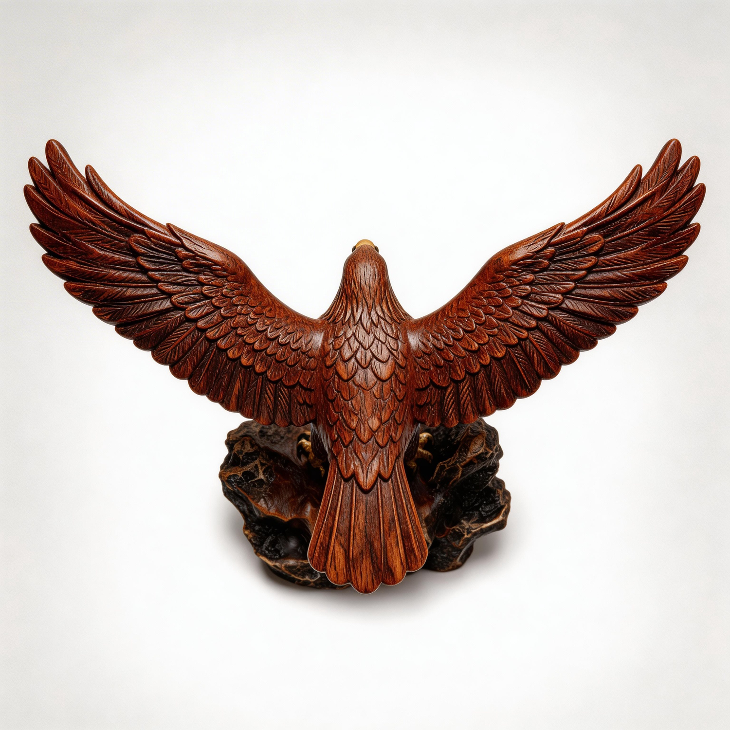 Apex Predator: The Hand-Carved Soaring Eagle Sculpture | Wood Sculpture