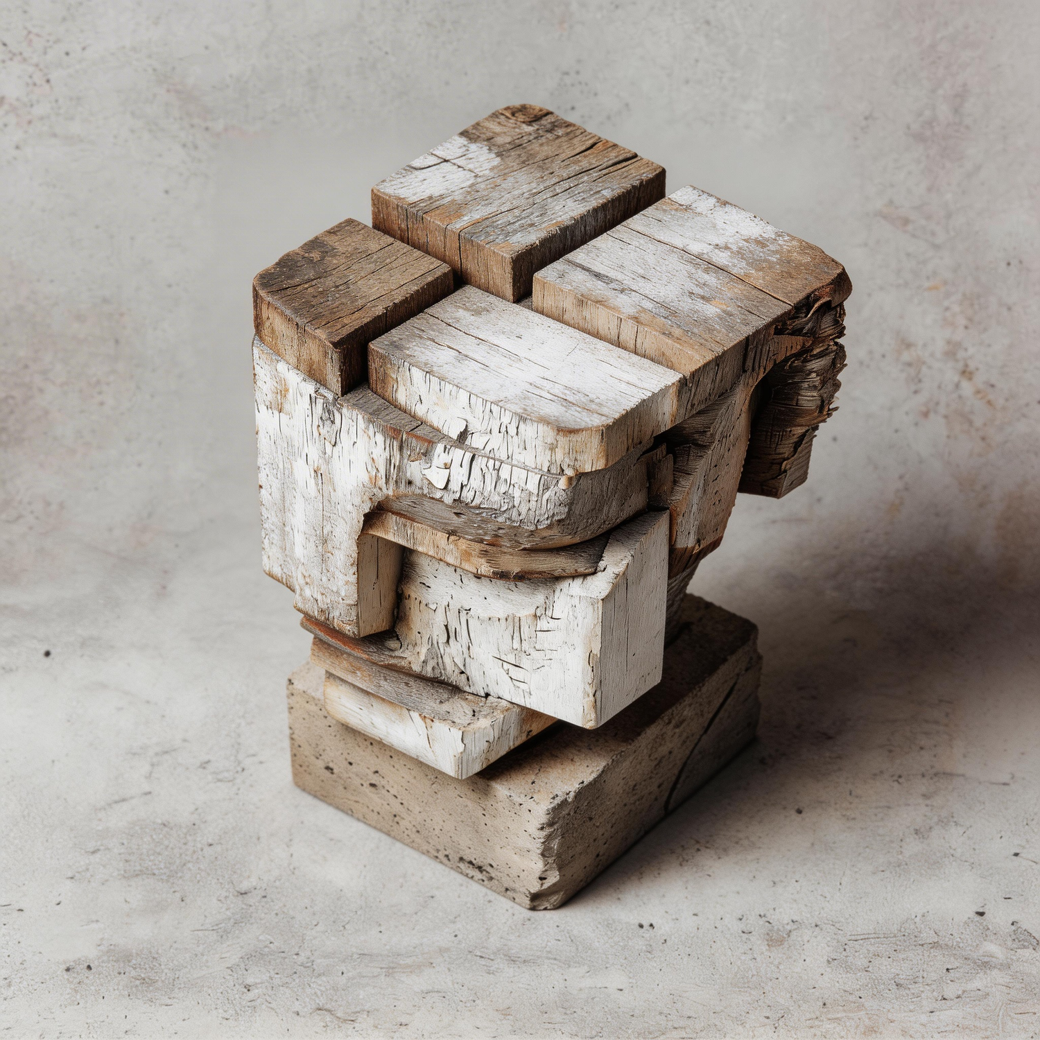 The Geometric Block Mask｜ Wood Sculpture