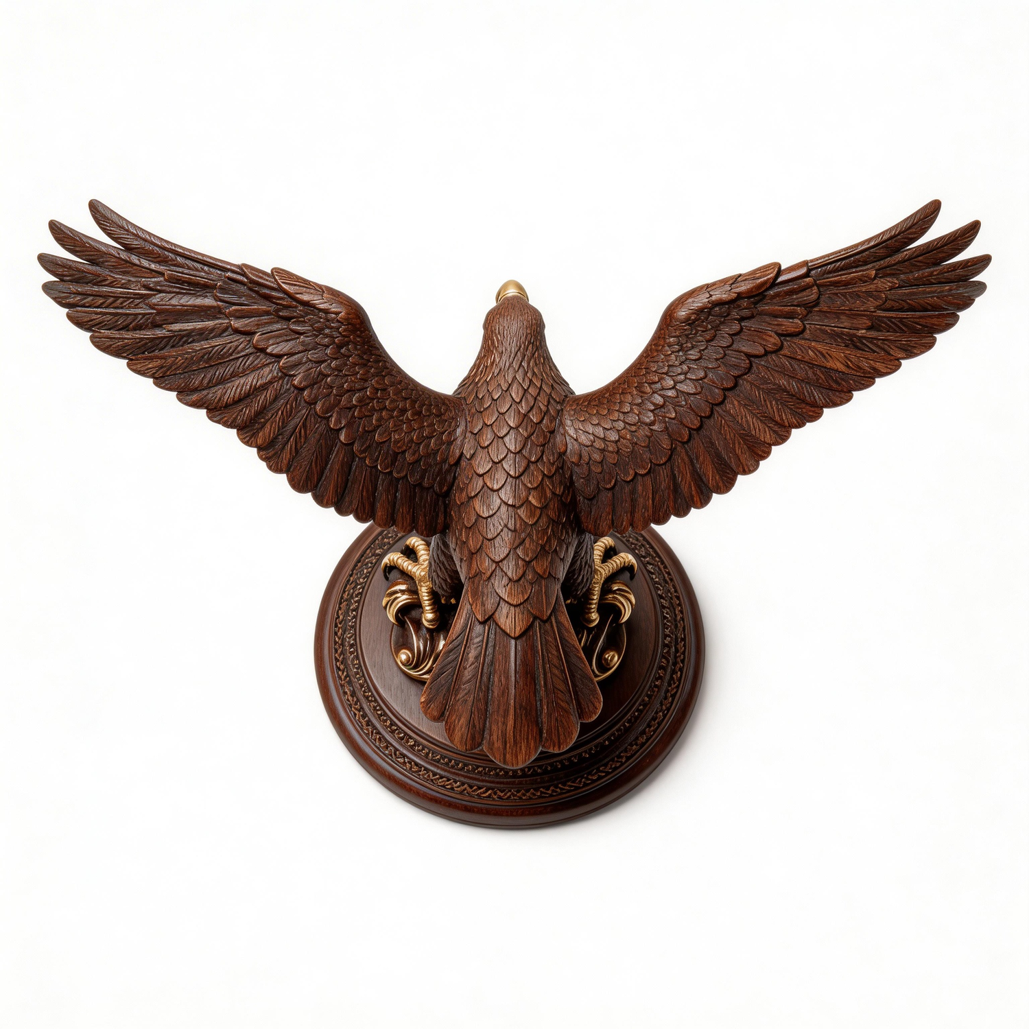 Victory Soar: The Hand-Carved Gilded Eagle Sculpture | Wood Sculpture