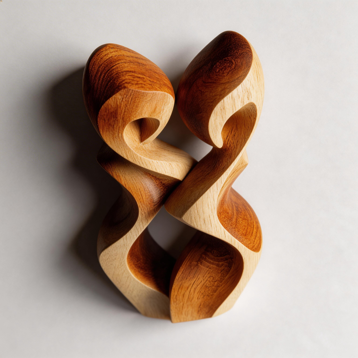 Eternal Embrace: Fluid Unity｜ Wood Sculpture
