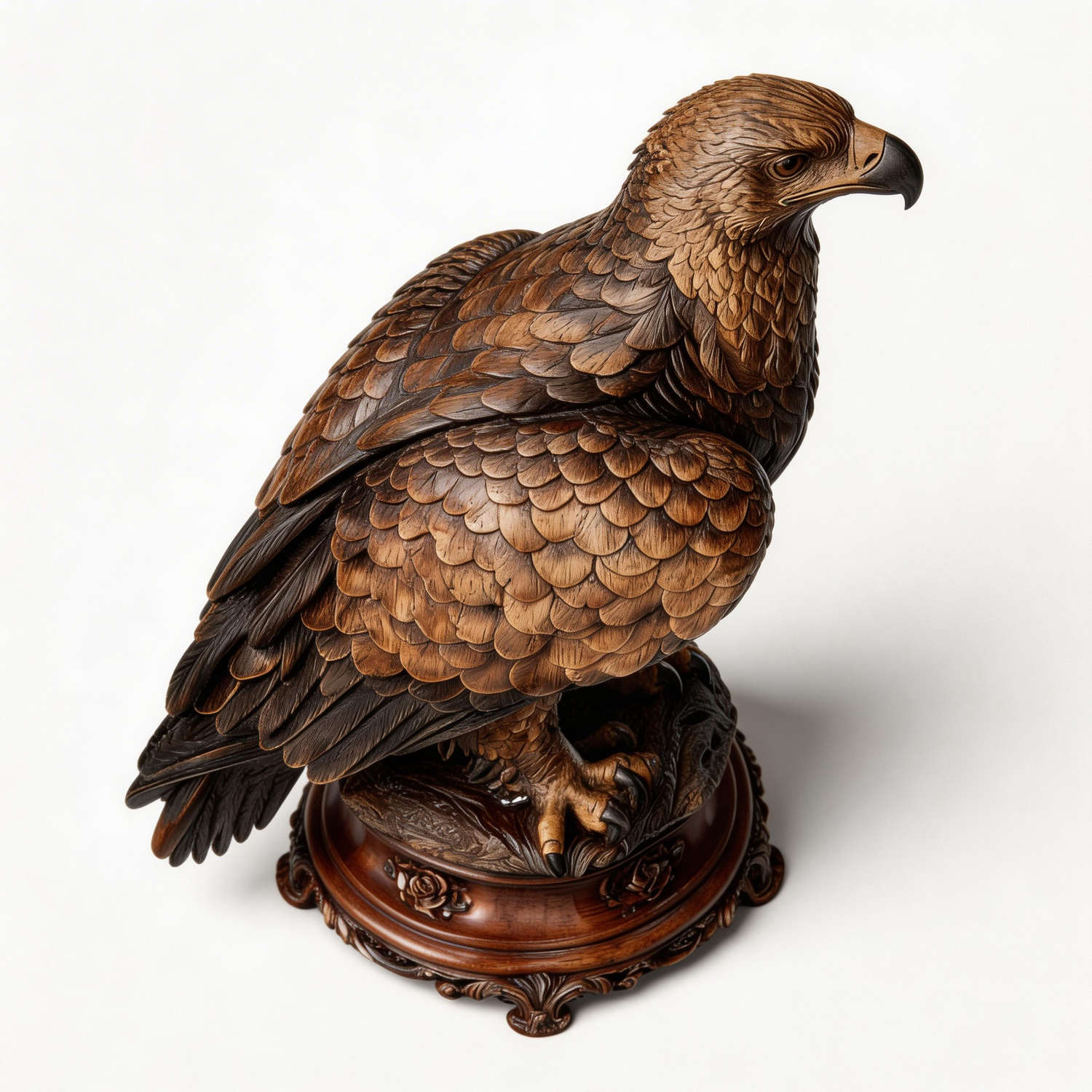 Sovereign of the Skies: The Hand-Carged Golden Eagle Sculpture | Wood Sculpture