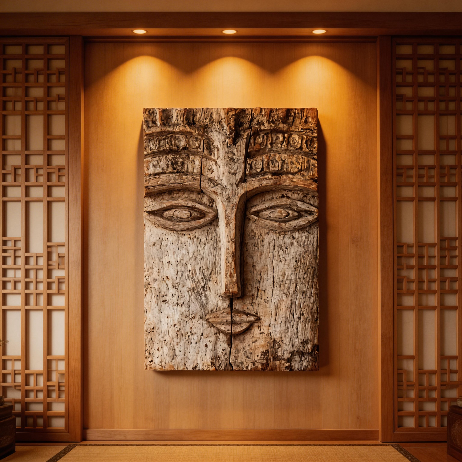 Tribal Relic: The Carved Wood Face Mask ｜Wood Sculpture