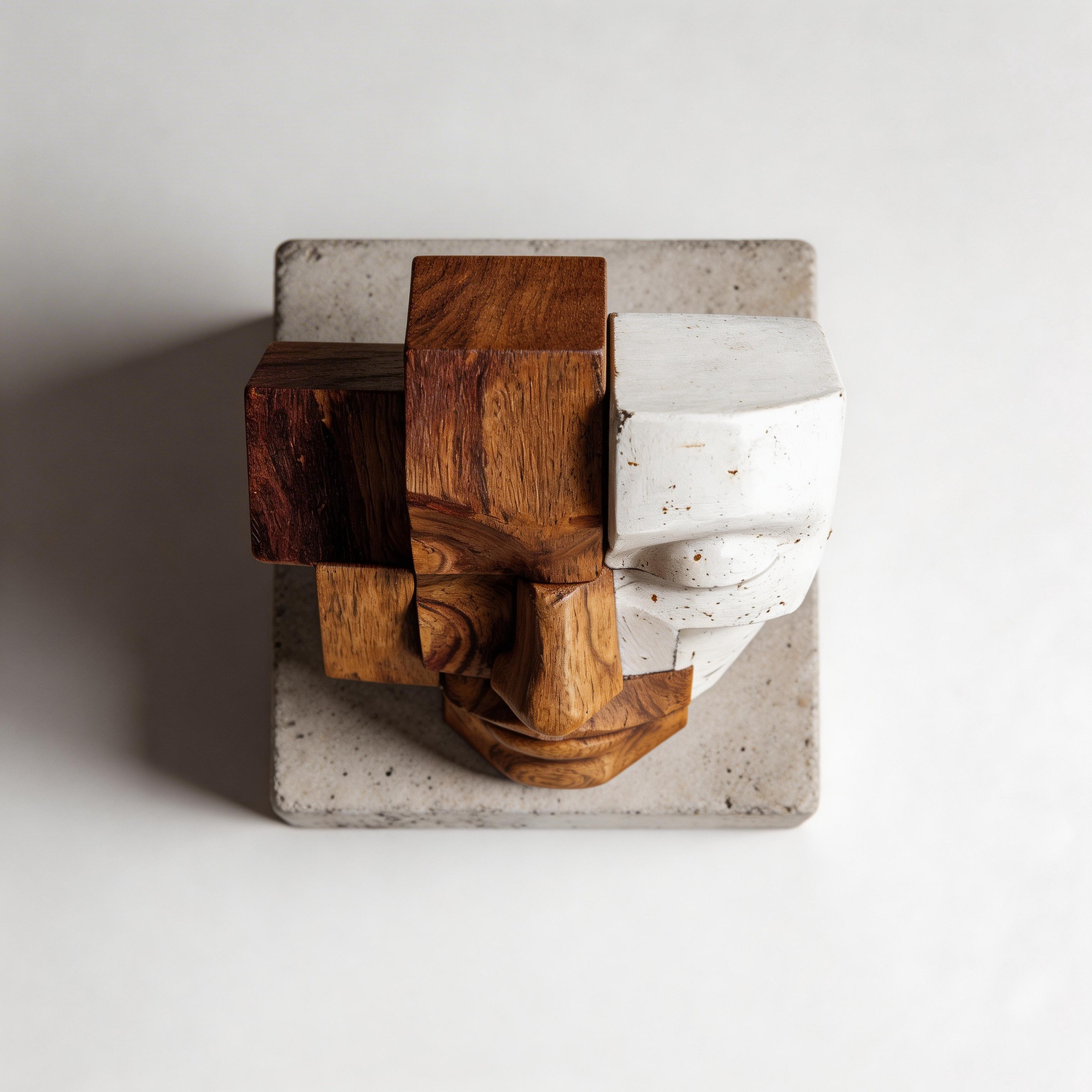 Fragmented Cubist Duality Sculpture l Wood Sculpture