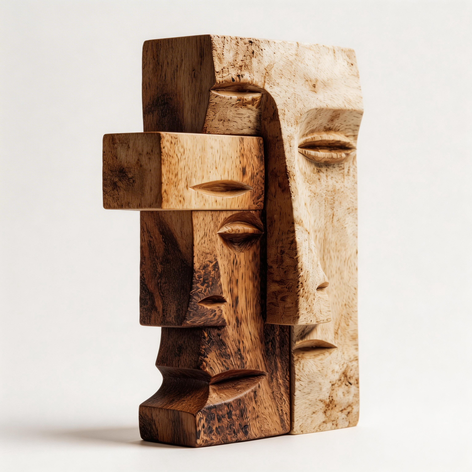 Dual Visions l Wood Sculpture