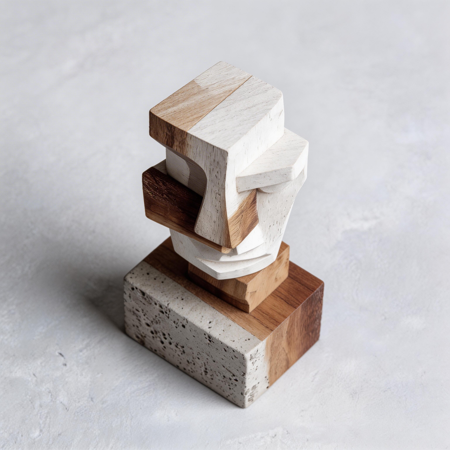 Fragmented Cubist Gaze l Wood Sculpture