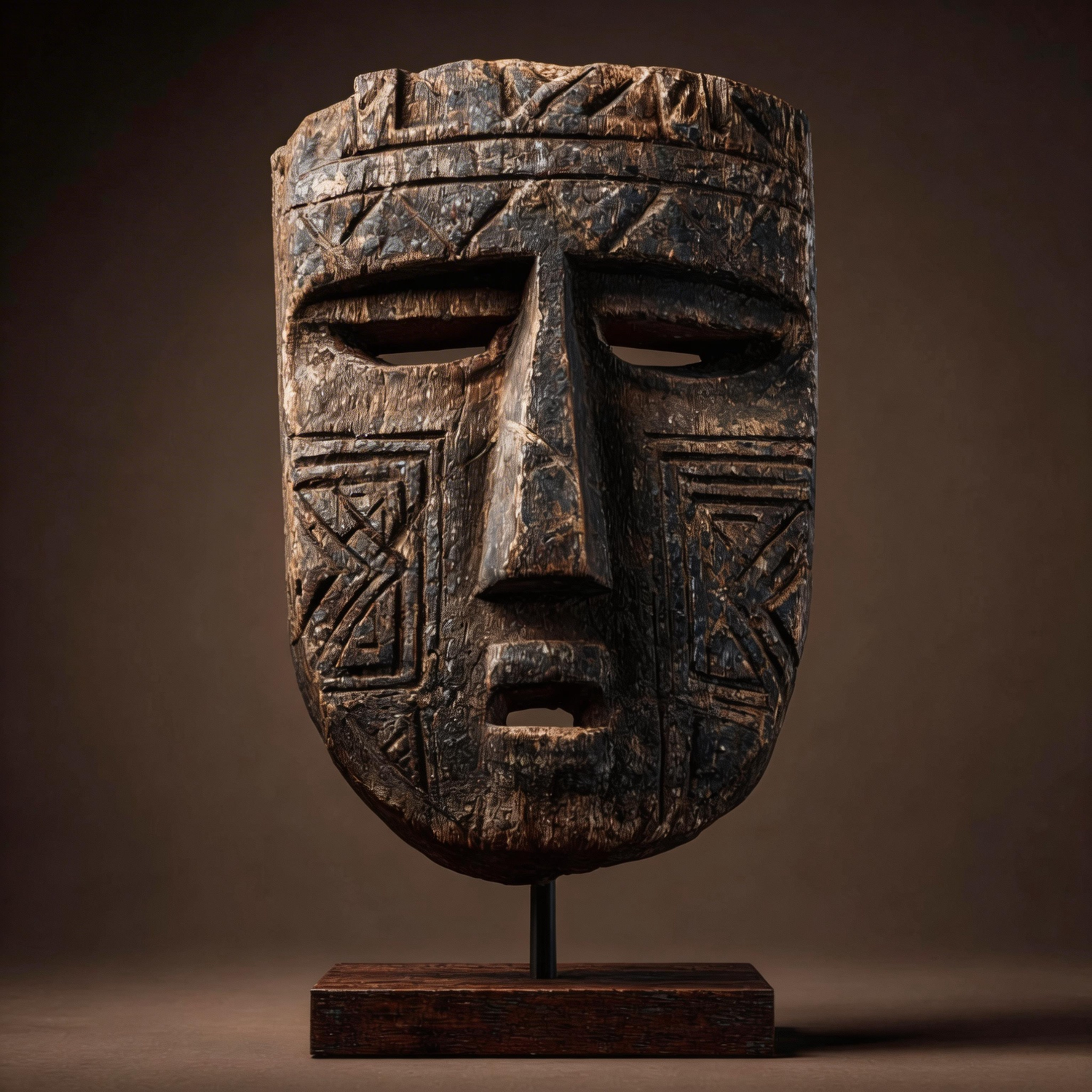 Ancestral Tribal Ritual Mask l Wood Sculpture