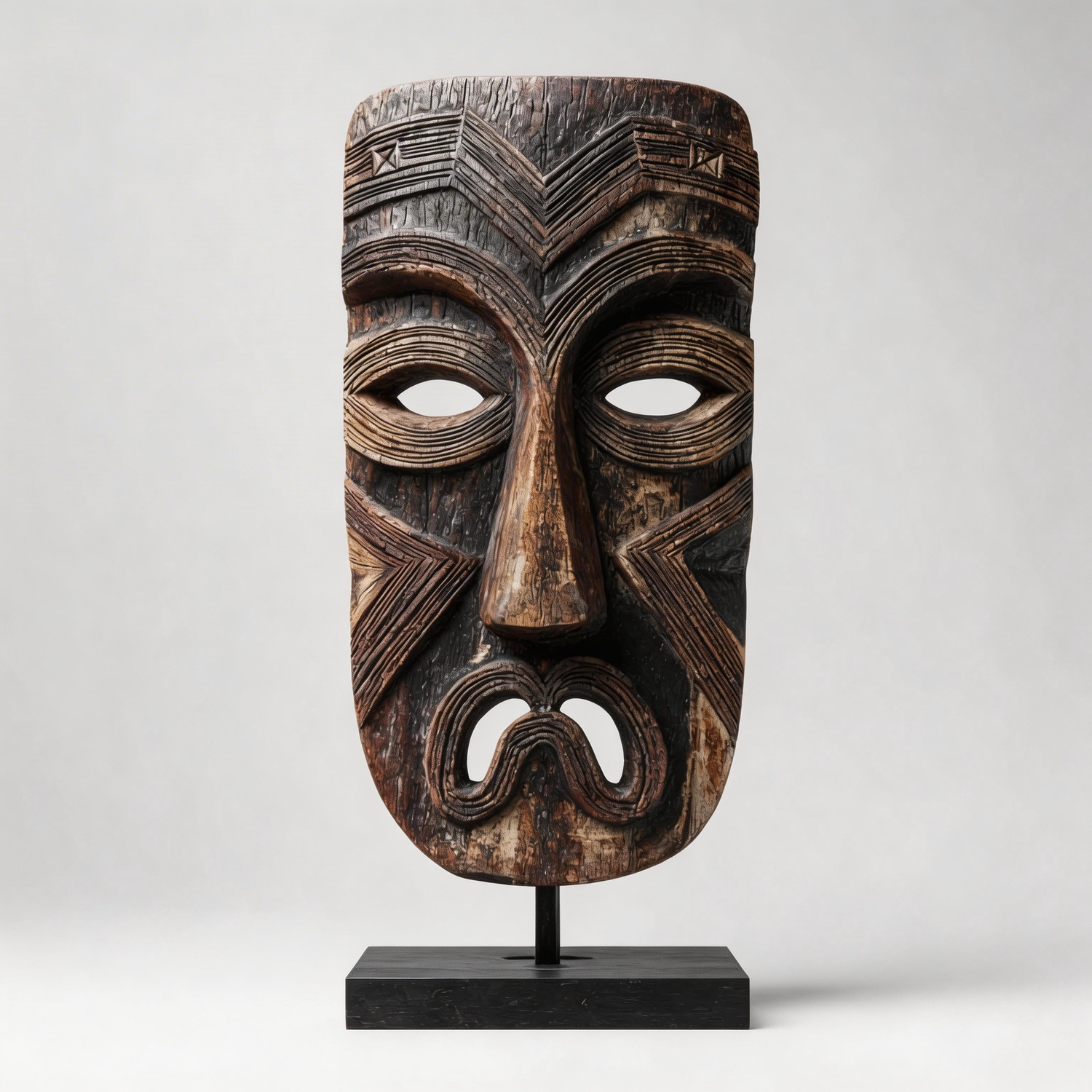 Tribal Echo Mask l Wood Sculpture