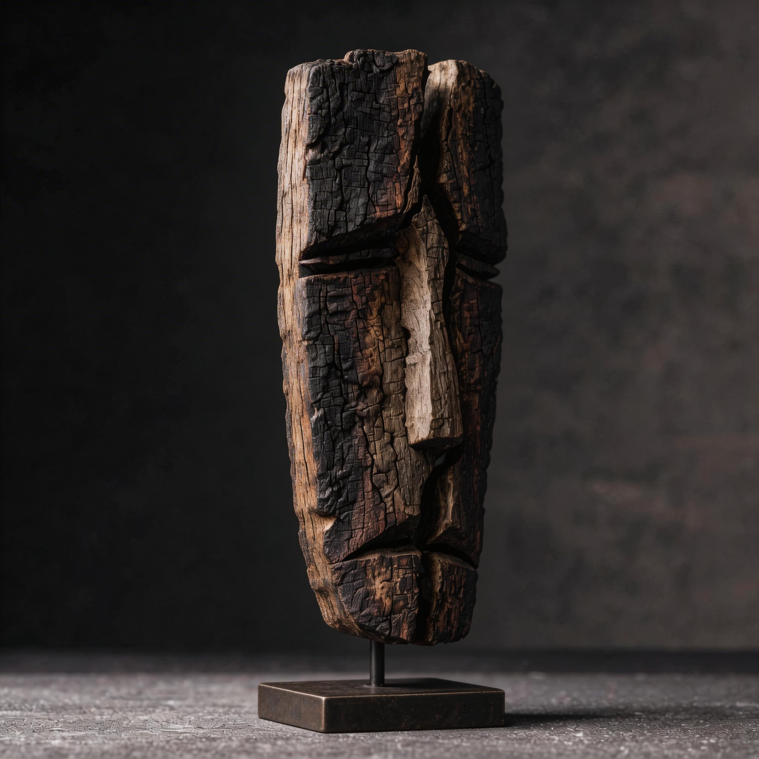 Fractured Ancestral Silhouette l Wood Sculpture