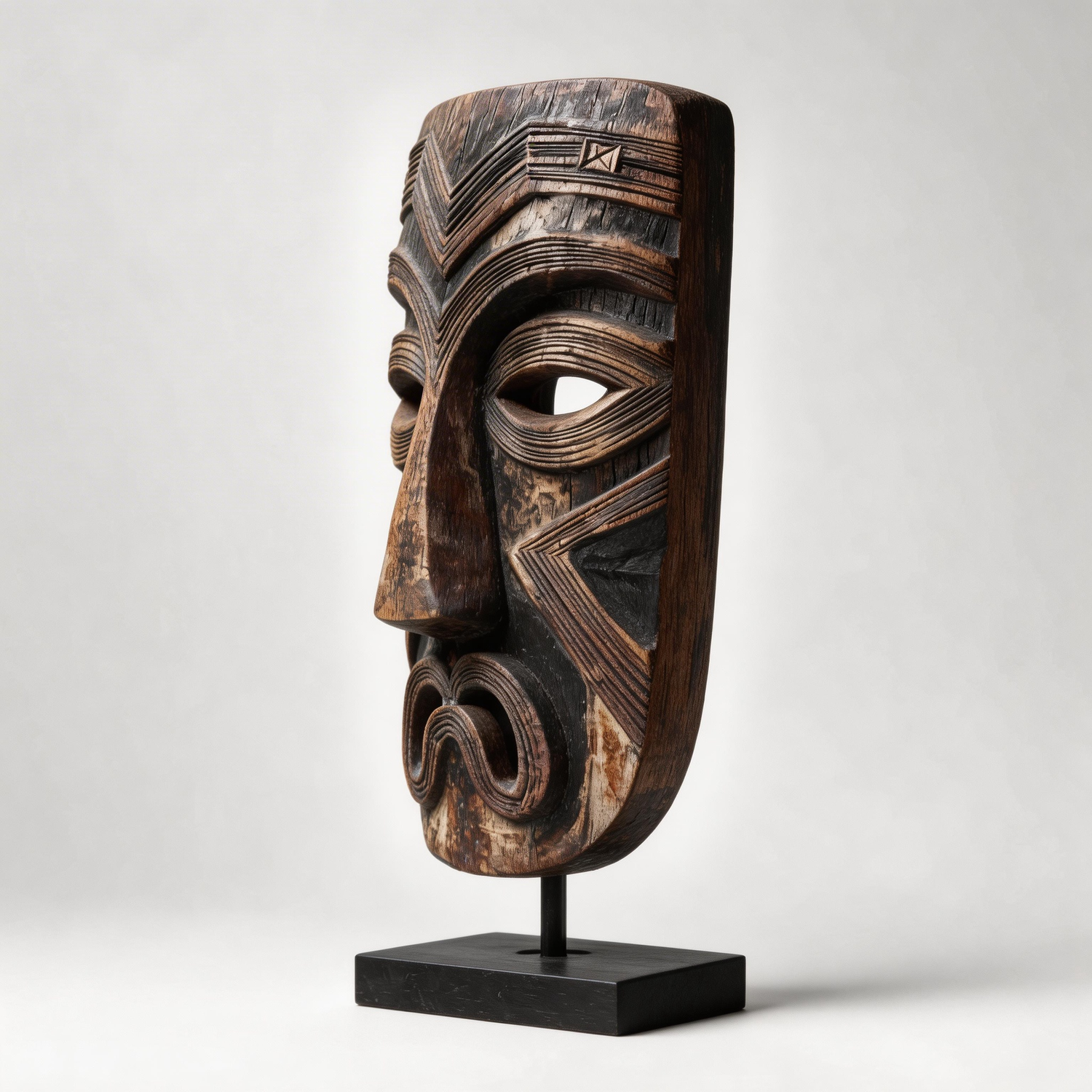 Tribal Echo Mask l Wood Sculpture