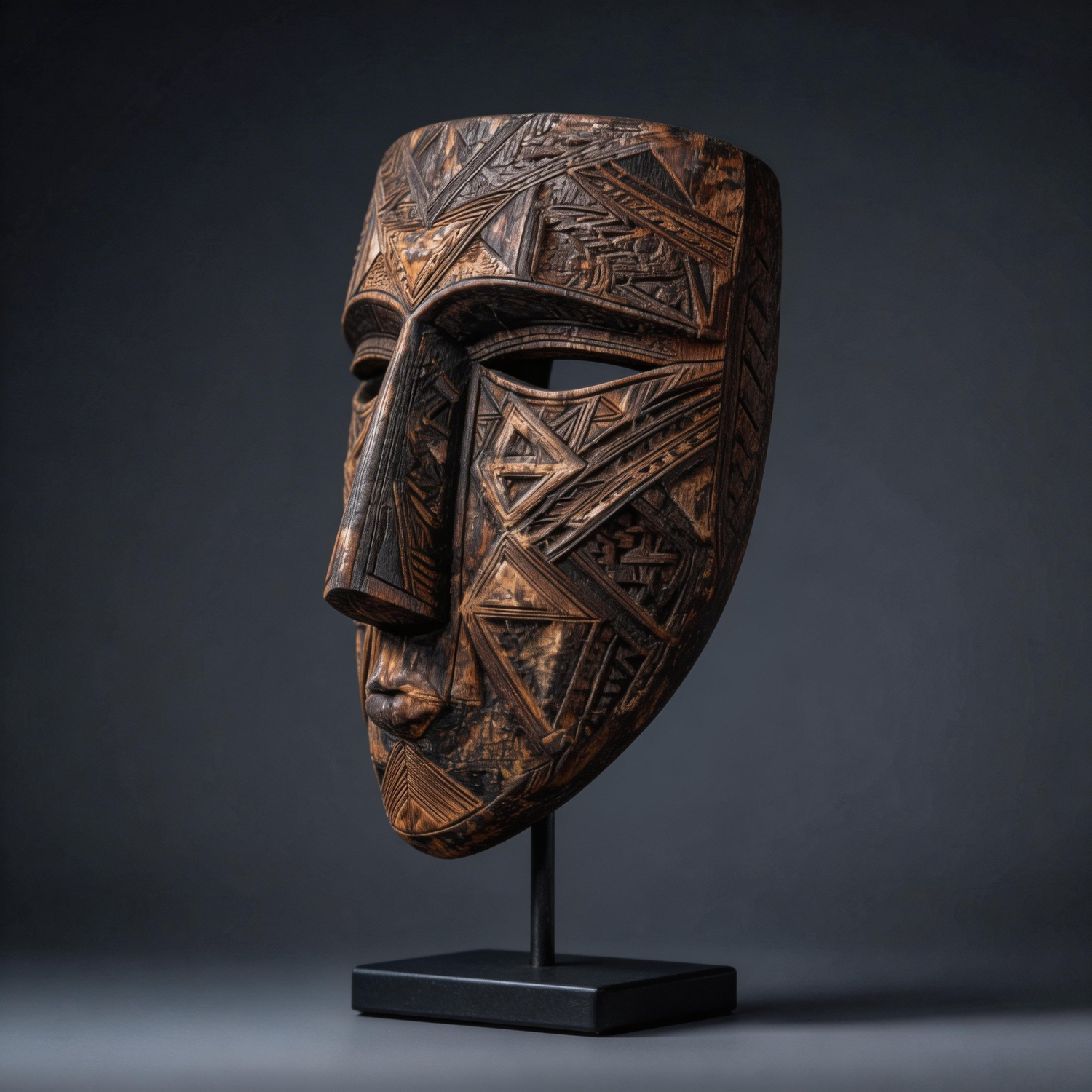 Geometric Ancestor l Wood Sculpture