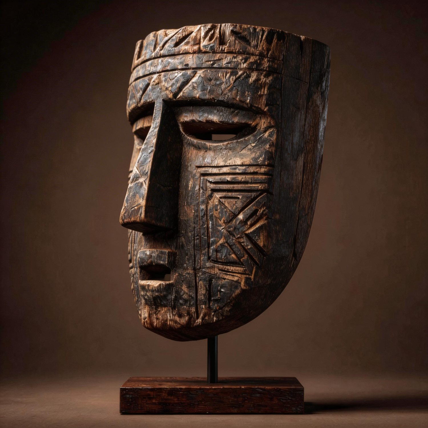 Ancestral Tribal Ritual Mask l Wood Sculpture