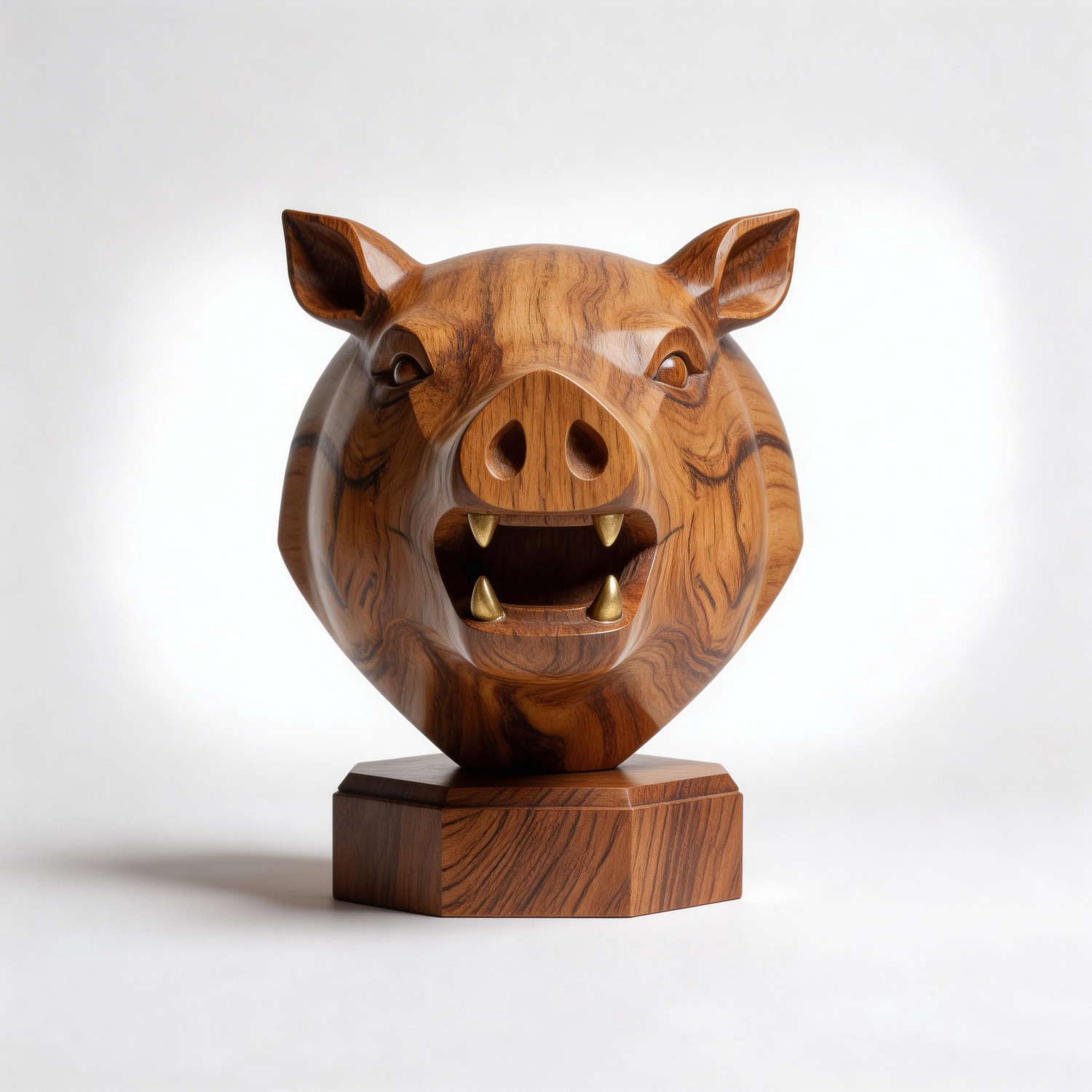 Zebrawood Boar Sculpture