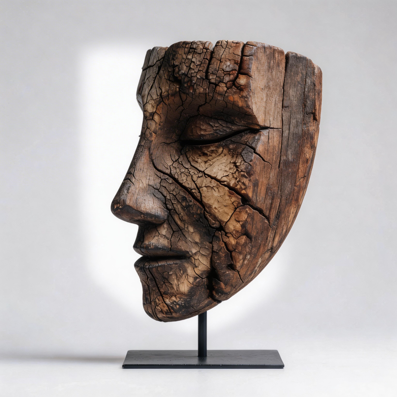 Ancient Eroded Mask Sculpture