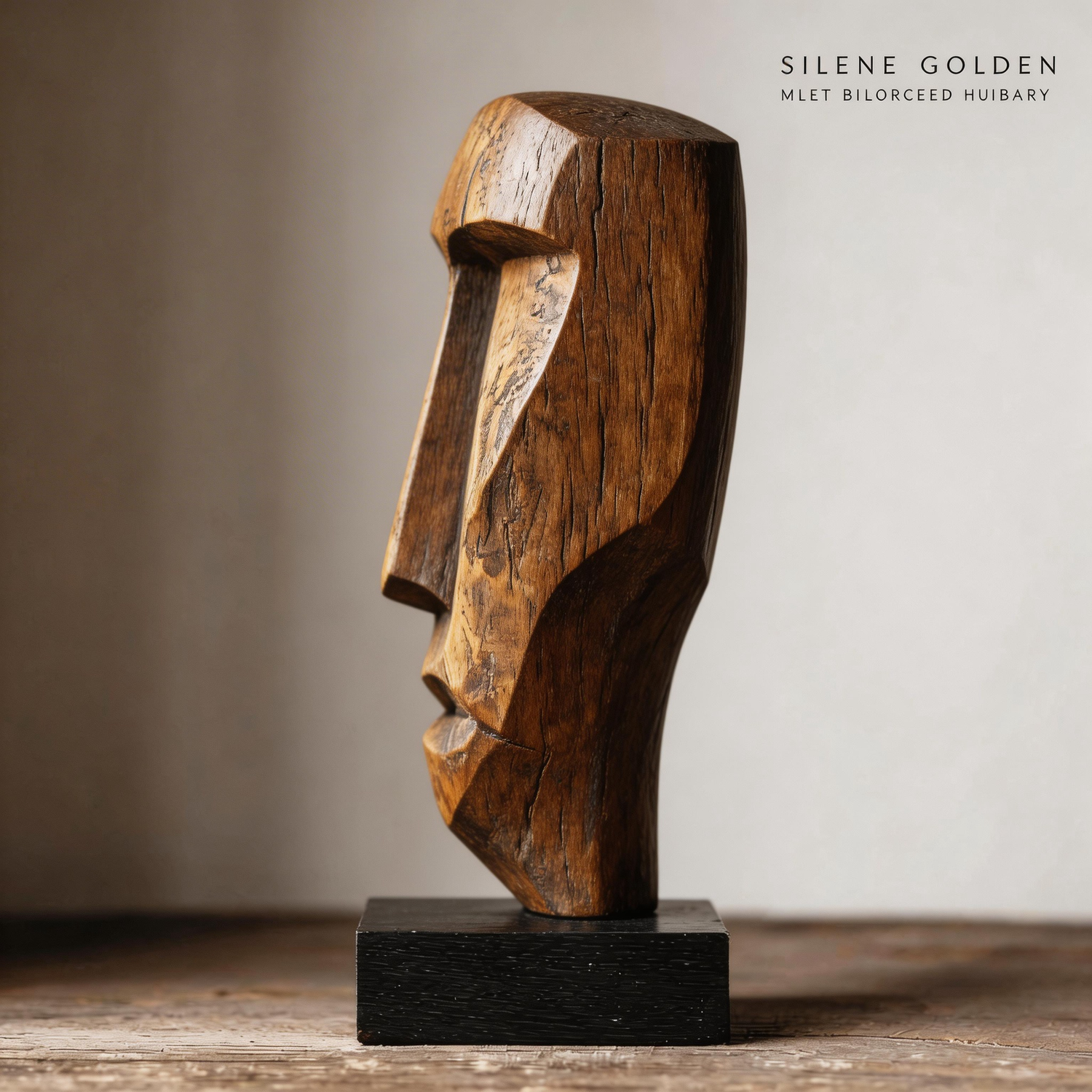 Weathered Asymmetrical Mask Sculpture