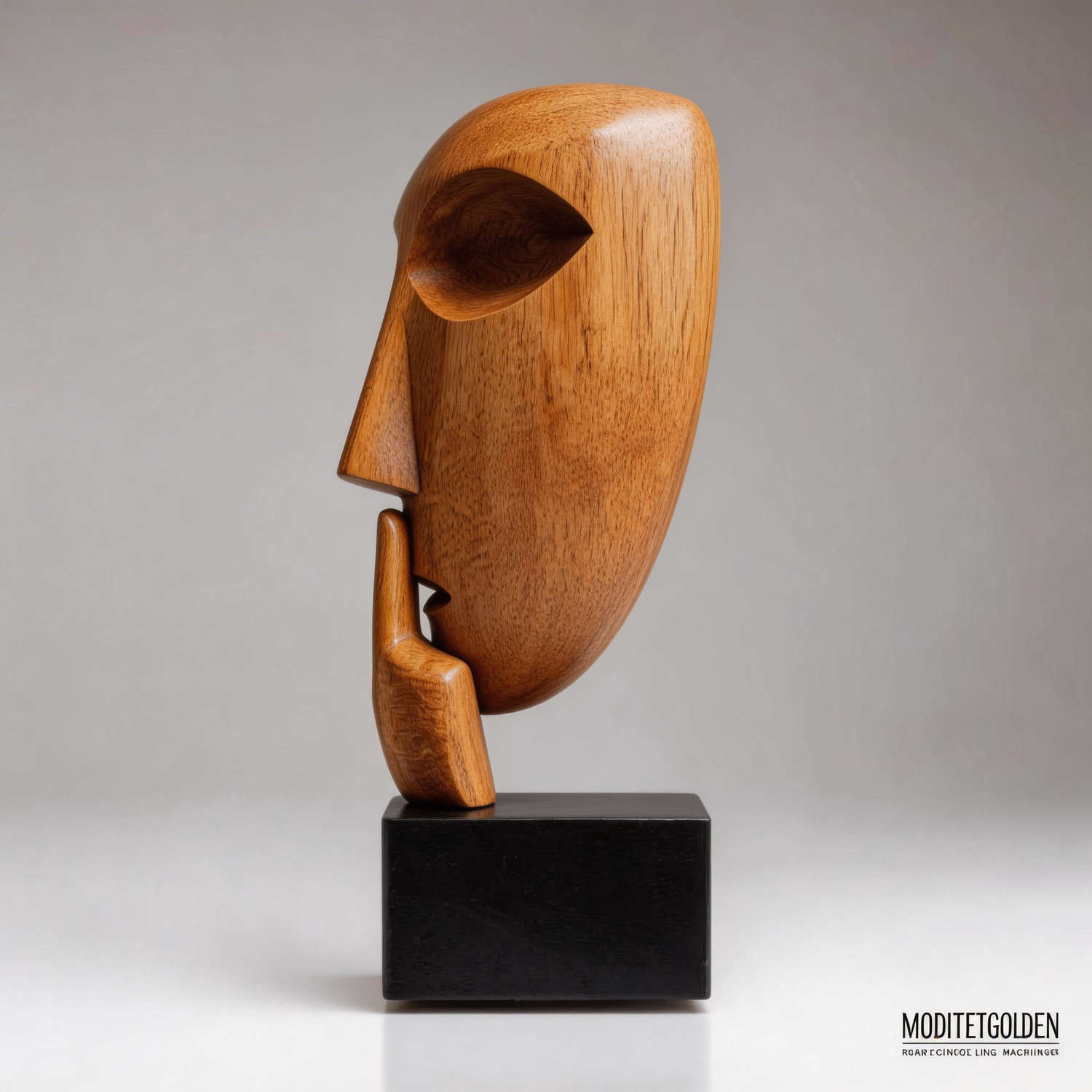 Silence Gesture Visage Sculpture