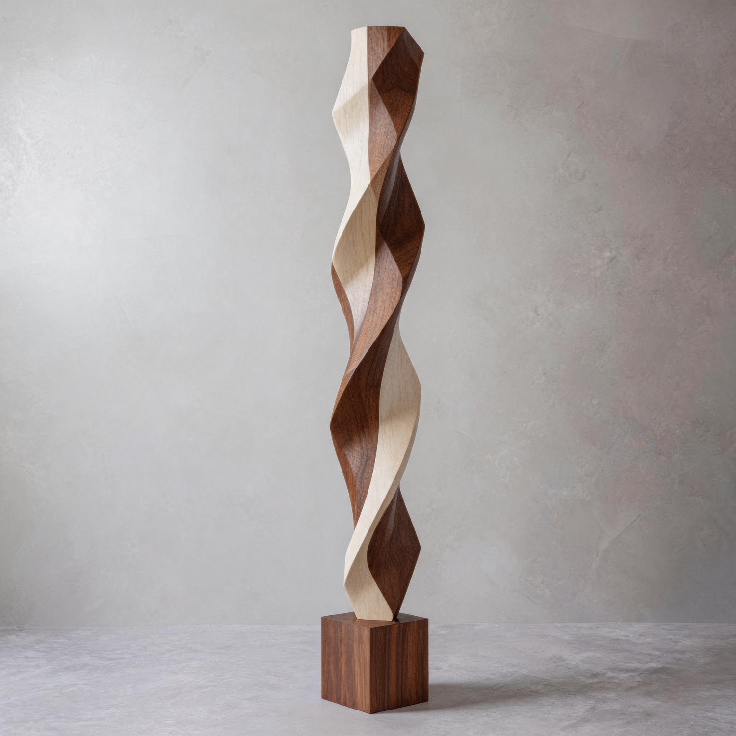 Dual Twist Spire    | Large Wood Sculpture