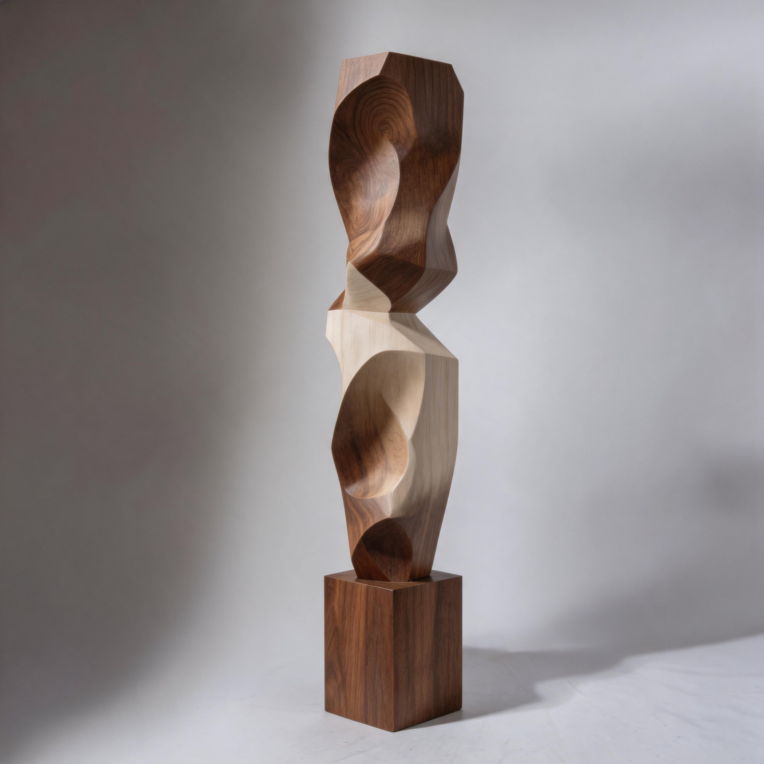 Segmented Contour Twist    | Large Wood Sculpture