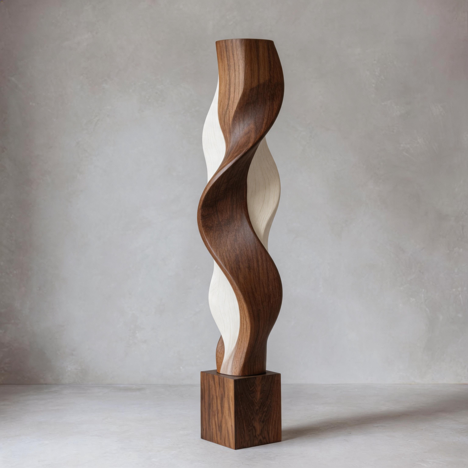 Soft Intertwined Helix    | Large Wood Sculpture