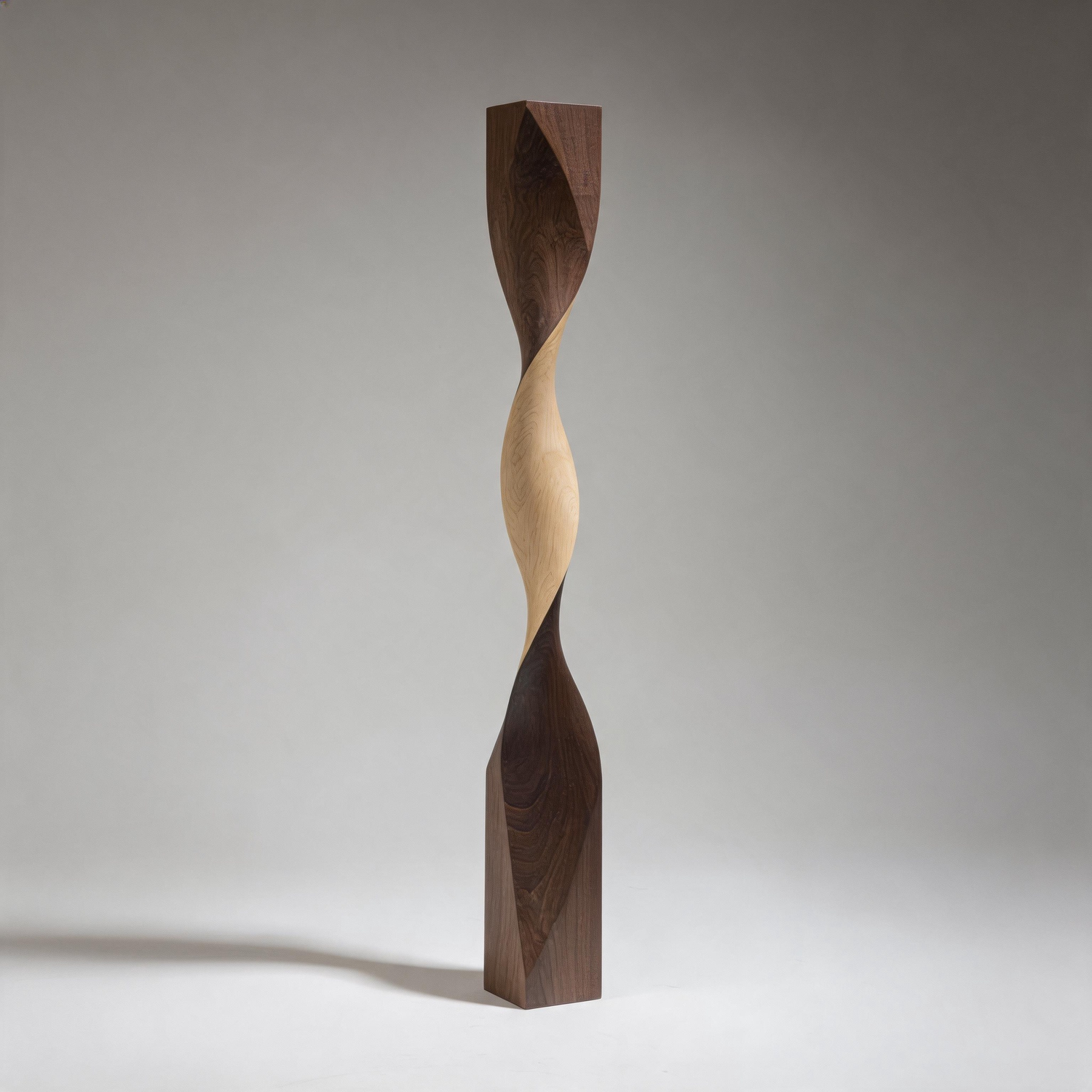 Contrast Twist Monolith   | Large Wood Sculpture