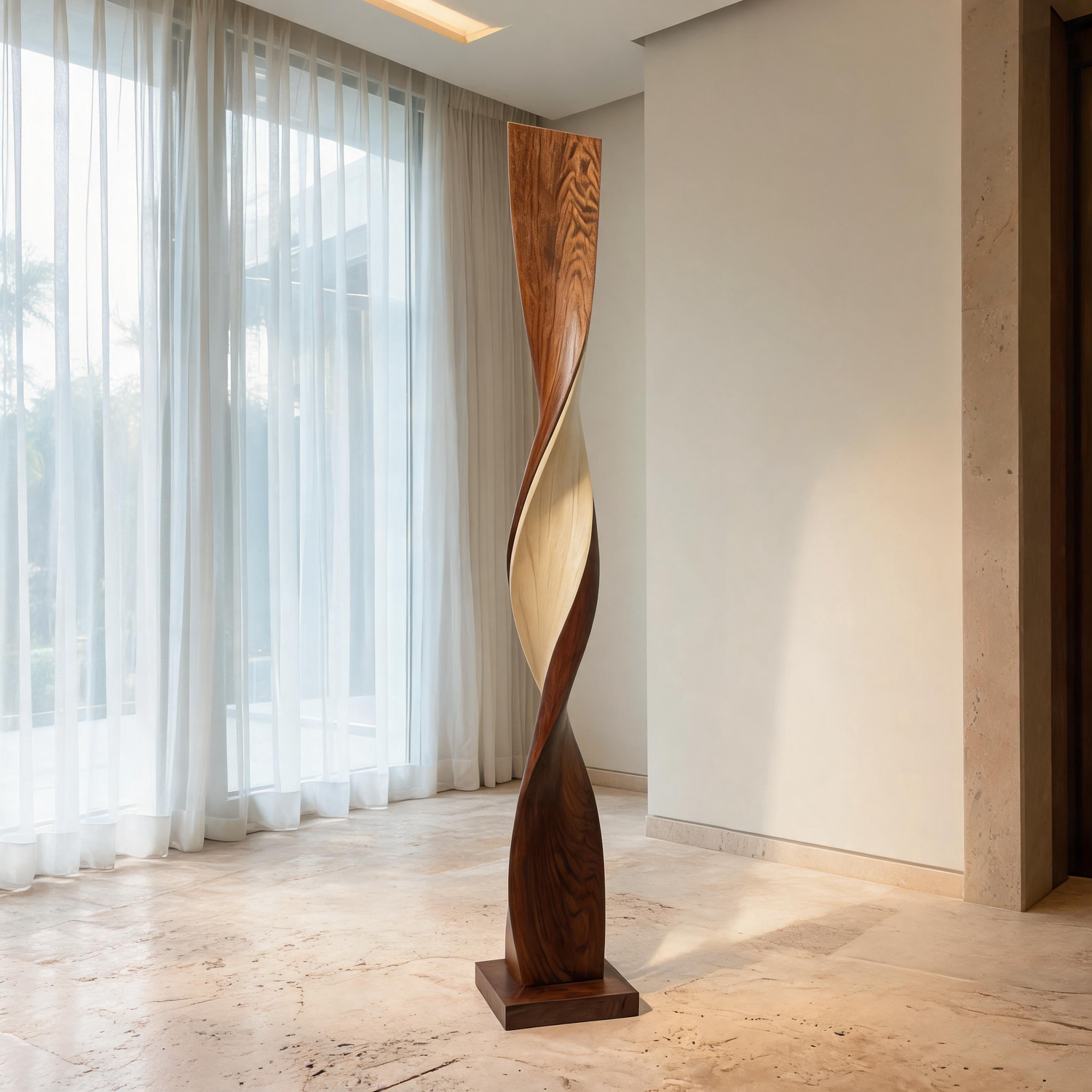 Lumen Twist   | Large Wood Sculpture