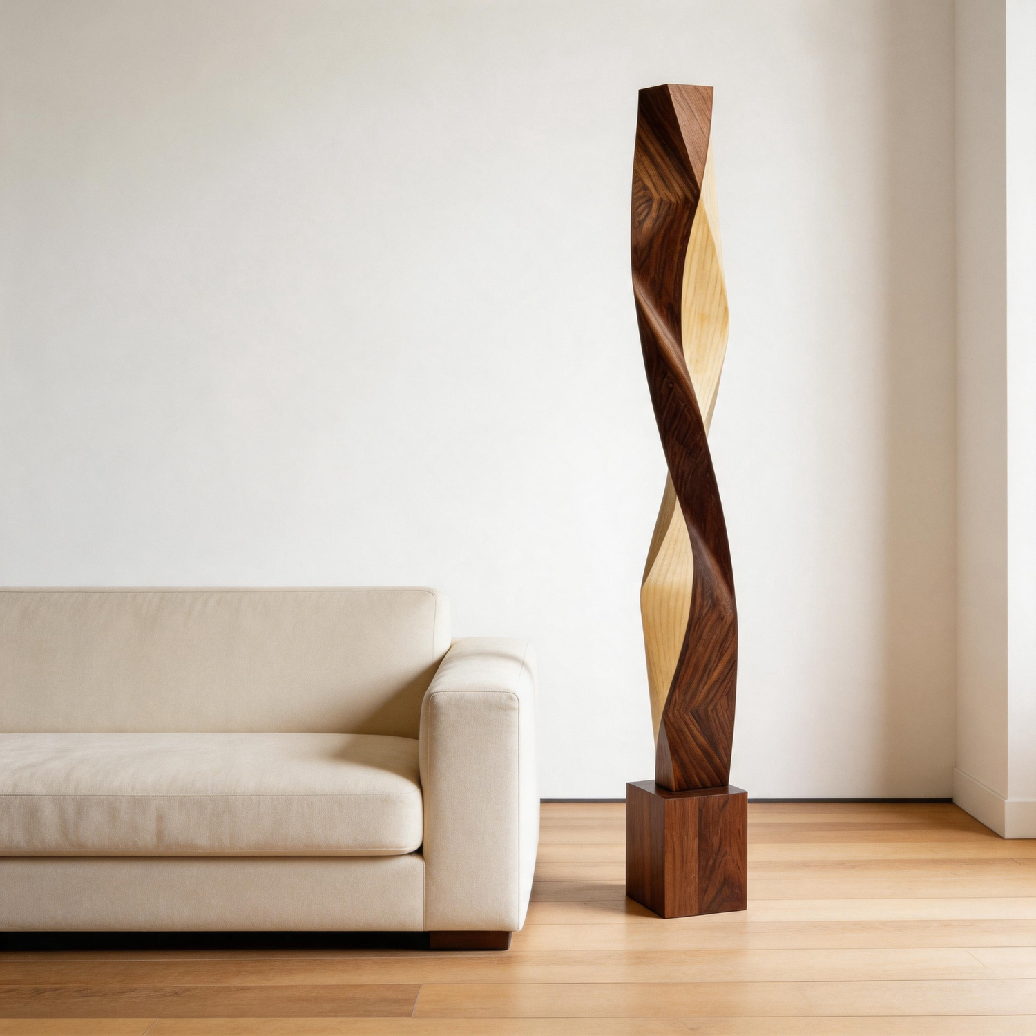 Faceted Grain Vortex   | Large Wood Sculpture