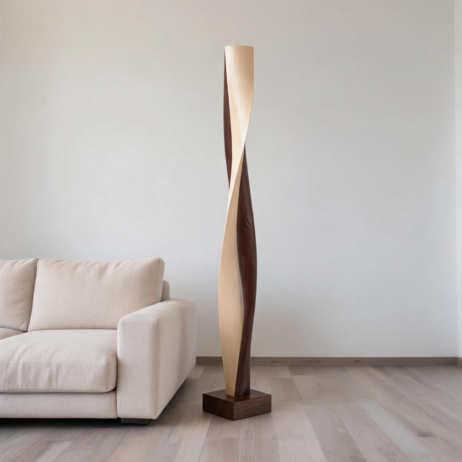 Pale Swirl Spire   | Large Wood Sculpture