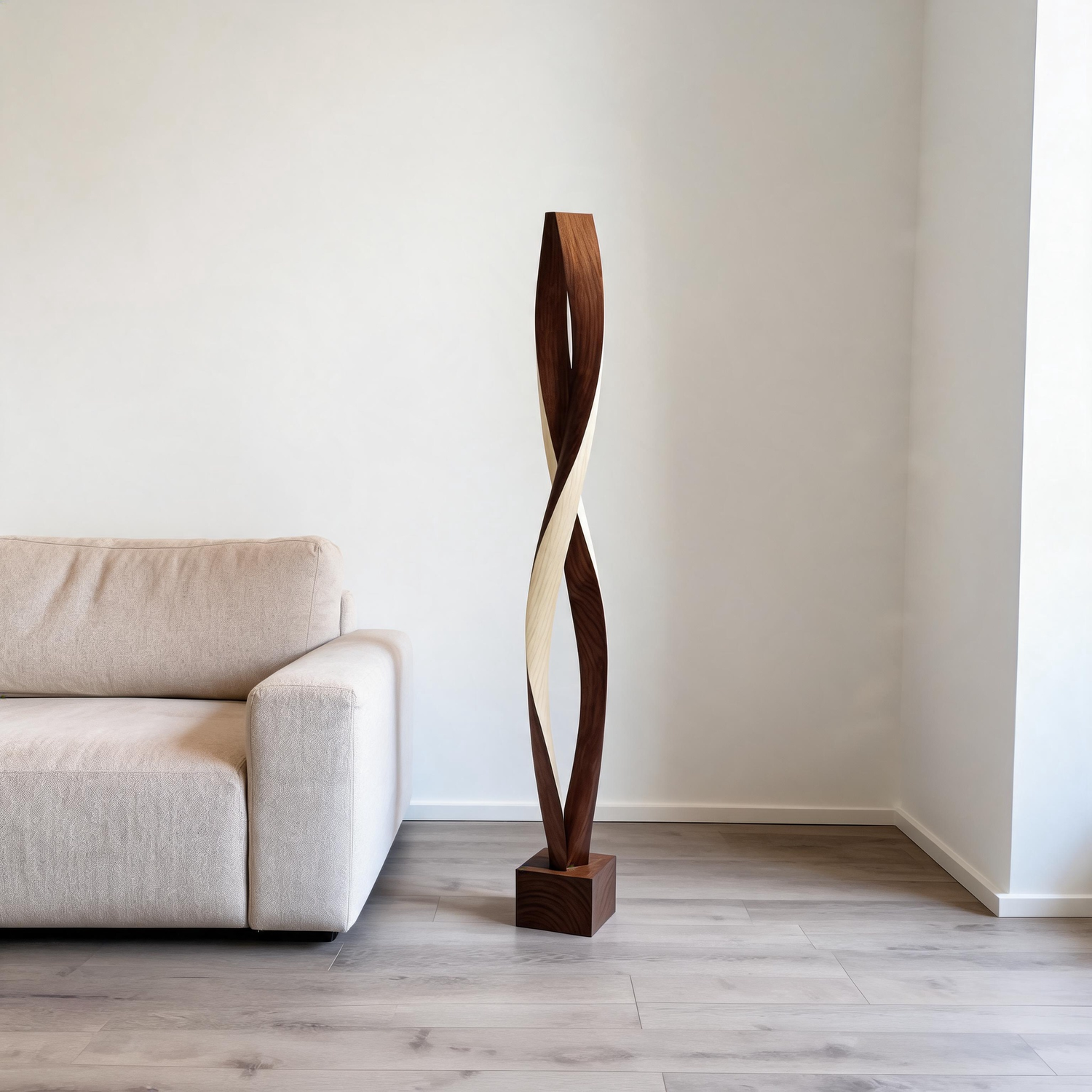 Hollow Twin Ribbon   | Large Wood Sculpture