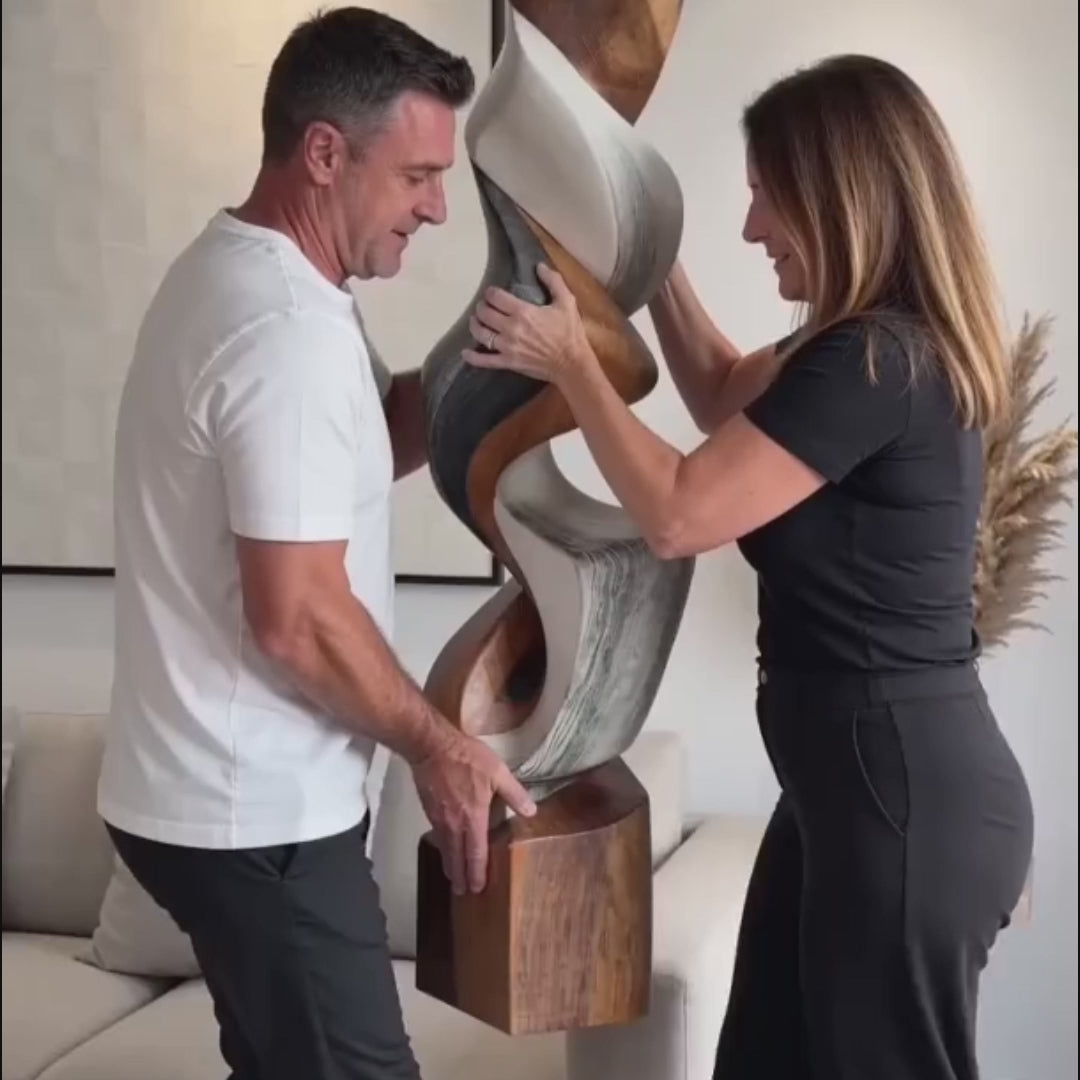 Vertical Flow | Wood Sculpture